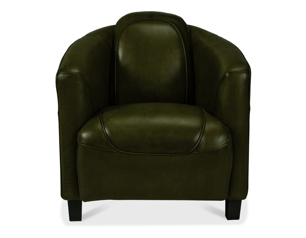Leather club armchair olive green Leather club armchair olive green