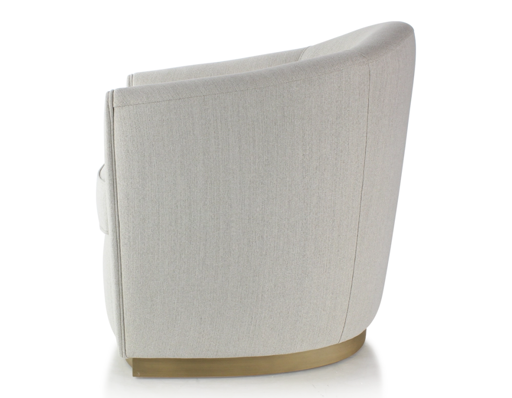 Fauteuil club tissu tissu beige naturel socle bois effet laiton Fauteuil club tissu tissu beige naturel socle bois effet laiton
