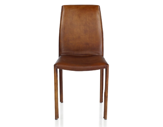 Chaise vintage cuir marron vintage