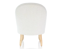 Fauteuil crapaud sans accoudoirs pieds bois teinte naturelle et tissu bouclé blanc Fauteuil crapaud sans accoudoirs pieds bois teinte naturelle et tissu bouclé blanc