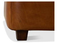 Leather pouffe light brown Leather pouffe light brown