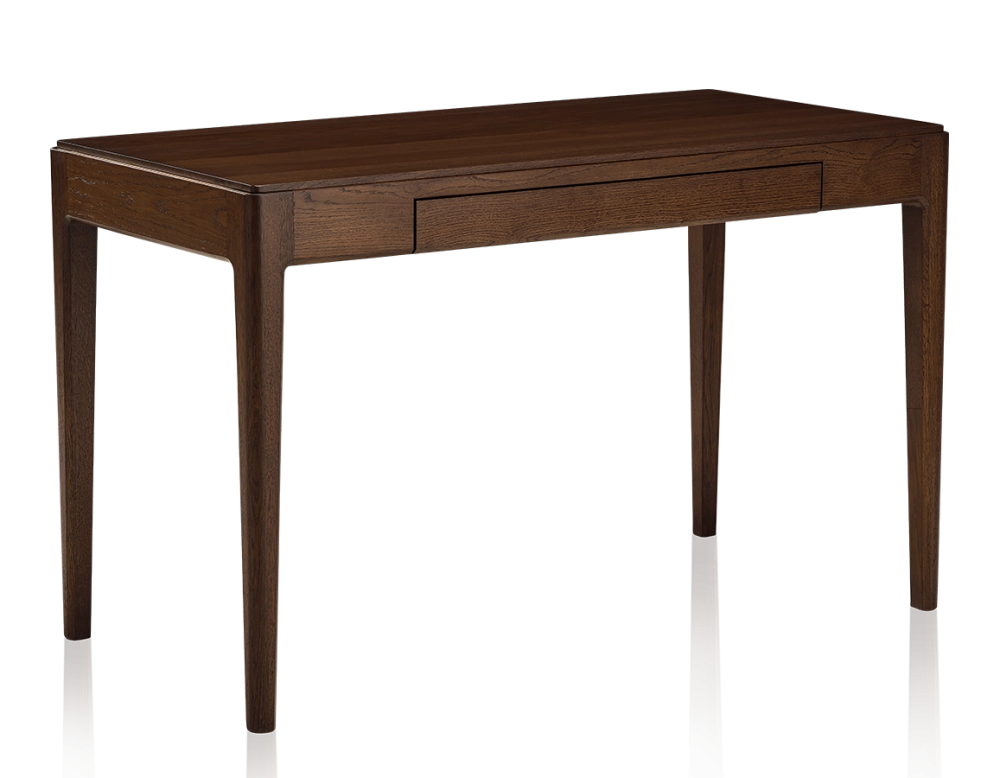Bureau design en chêne teinte marron foncé L120 cm Bureau design en chêne teinte marron foncé L120 cm