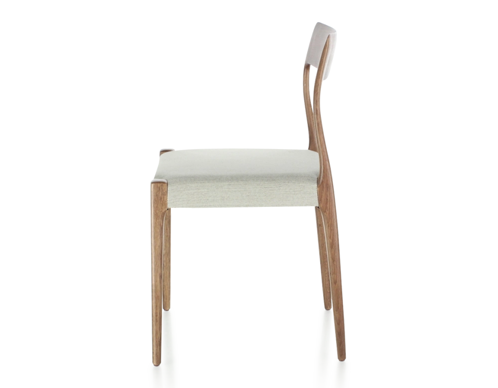 Scandinavian chair walnut-stained wood natural beige fabric seat natural wood stain burgundy fabric seat Scandinavian chair walnut-stained wood natural beige fabric seat natural wood stain burgundy fabric seat