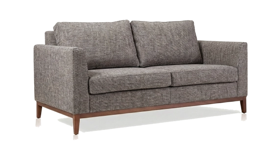 Canapé design 2,5 places tissu chiné marron