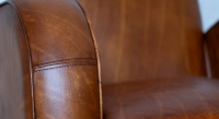 Fauteuil club cuir marron clair Fauteuil club cuir marron clair