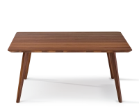 Table basse carré en noyer plateau bois F3 teinte naturelle 100x100x40 cm
