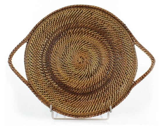 Plateau a fromage rond en fleur de rotin