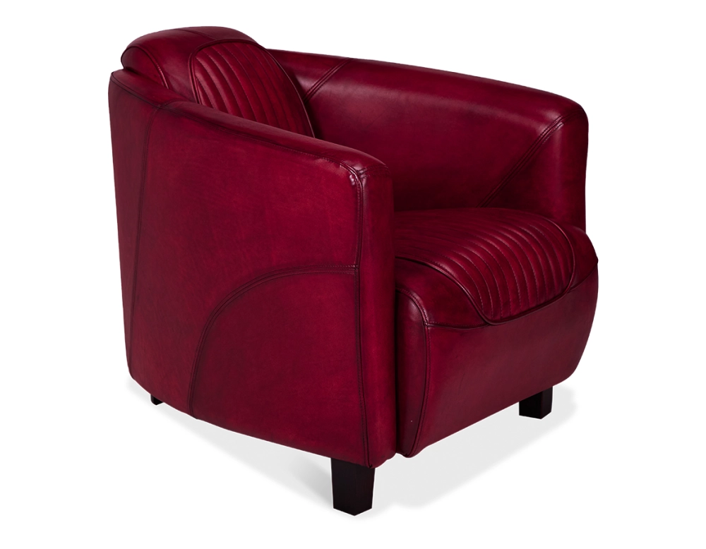 Fauteuil club cuir rouge carmin Fauteuil club cuir rouge carmin
