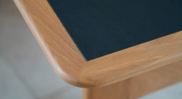 Table basse rectangulaire en chêne et céramique avec bois teinte naturelle plateau céramique noire unie 100X50 cm