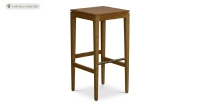 Design bar stool H80 cm wooden seat with a natural wood finish.