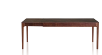 Table extensible 6 à 12 personnes en noyer et céramique allonges céramique avec bois teinte naturelle et plateau et allonges céramique brun oxydé 140x100 cm Table extensible 6 à 12 personnes en noyer et céramique allonges céramique avec bois teinte naturelle et plateau et allonges céramique brun oxydé 140x100 cm
