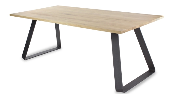 Table salle a manger 8 personnes en chêne massif et piètement métal 160x100 cm