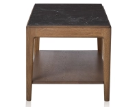 Table basse rectangulaire en chêne et céramique avec tablette en bois teinte noyer plateau céramique effet ardoise 100x50 cm Table basse rectangulaire en chêne et céramique avec tablette en bois teinte noyer plateau céramique effet ardoise 100x50 cm