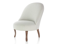 Fauteuil crapaud sans accoudoirs pieds bois teinte noyer et tissu beige naturel Fauteuil crapaud sans accoudoirs pieds bois teinte noyer et tissu beige naturel