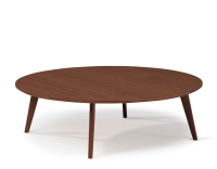 Table basse ronde en chêne plateau bois F1 teinte marron foncé 120x120x30 cm Table basse ronde en chêne plateau bois F1 teinte marron foncé 120x120x30 cm