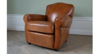 Fauteuil club cuir marron clair Fauteuil club cuir marron clair