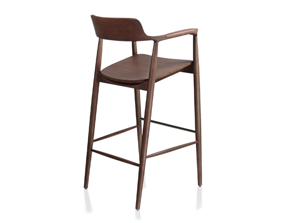 Tabouret de bar h80 cm bois teinte noyer Tabouret de bar h80 cm bois teinte noyer