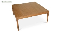 Extensible table for 6 to 10 people in oak and ceramic with wood extensions with natural wood finish and ossido ceramic top. 160x100 cm