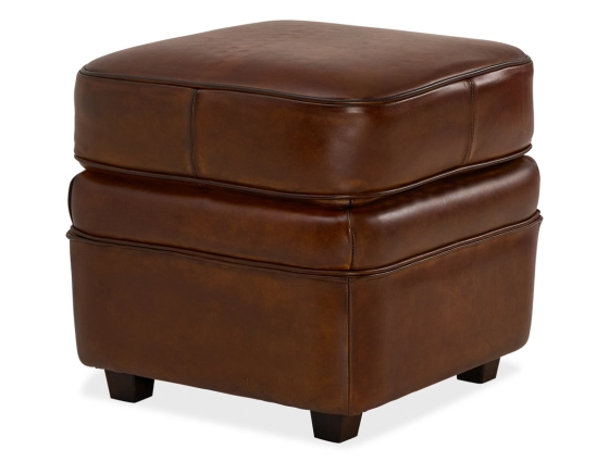 Leather pouffe vintage brown