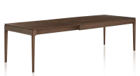 Table extensible en chêne et céramique allonges bois avec bois teinte marron foncé et plateau céramique brun oxydé 140x100 cm