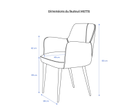 Chaise vintage avec accoudoirs cuir marron clair