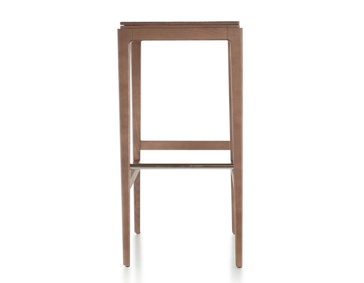 Tabouret de bar design H80 cm bois teinte noyer assise bois Tabouret de bar design H80 cm bois teinte noyer assise bois