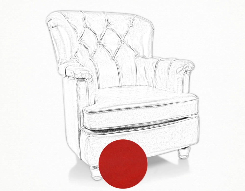 Chesterfield leather armchair red medium back Chesterfield leather armchair red medium back