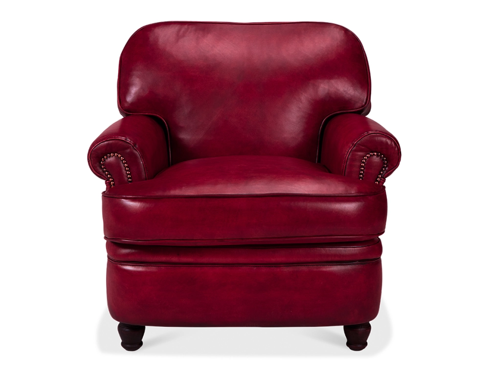 Leather club armchair burgundy Leather club armchair burgundy