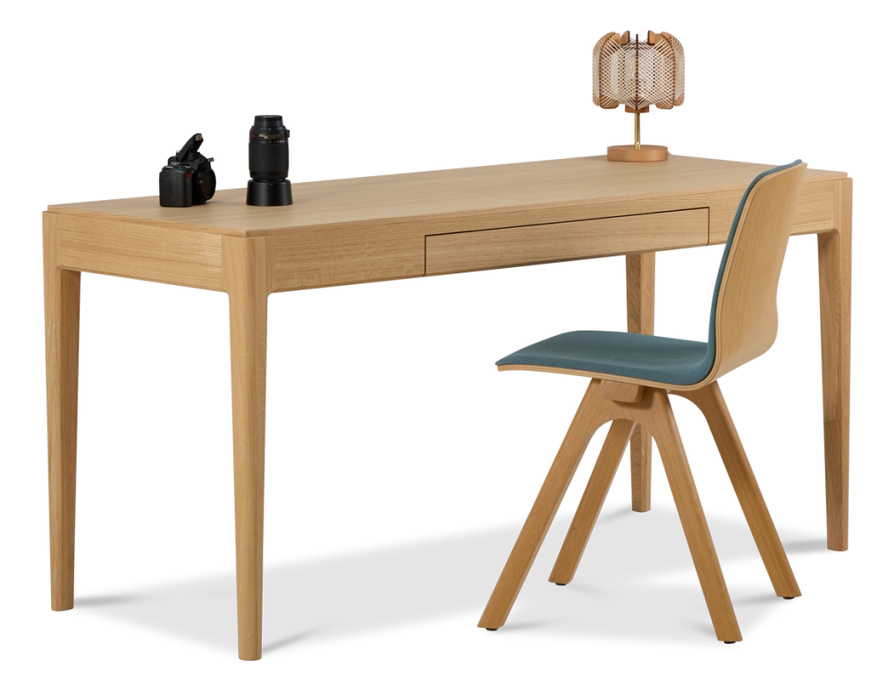 Bureau design en chêne teinte naturelle L100 cm Bureau design en chêne teinte naturelle L100 cm