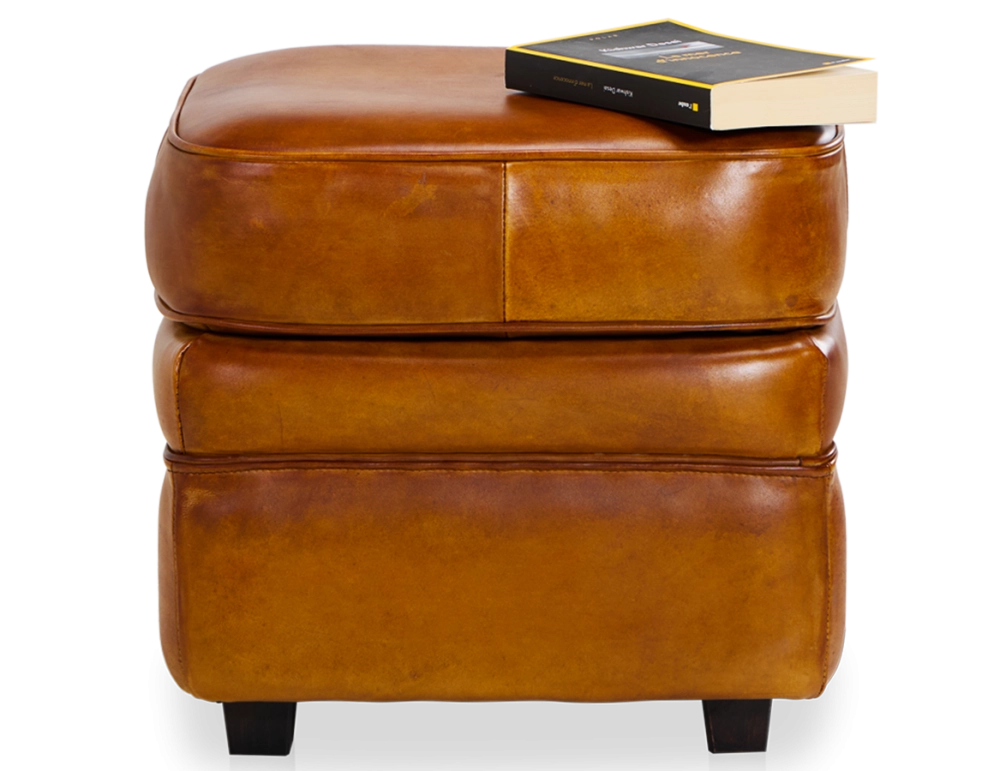 Pouf cuir cognac Pouf cuir cognac