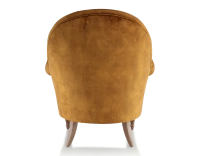 Fauteuil crapaud avec accoudoirs pieds bois teinte noyer et tissu velours bronze moyen dossier Fauteuil crapaud avec accoudoirs pieds bois teinte noyer et tissu velours bronze moyen dossier