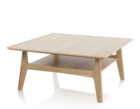 Table basse carrée en chêne teinte naturelle 100x100 cm 100x100 cm