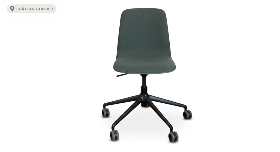 Office chair with 5 branches assise tissu bi couleur vert