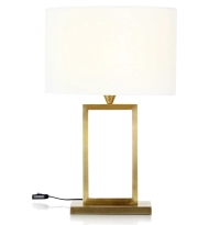 Double gold floor lamp with ivory lampshade Double gold floor lamp with ivory lampshade