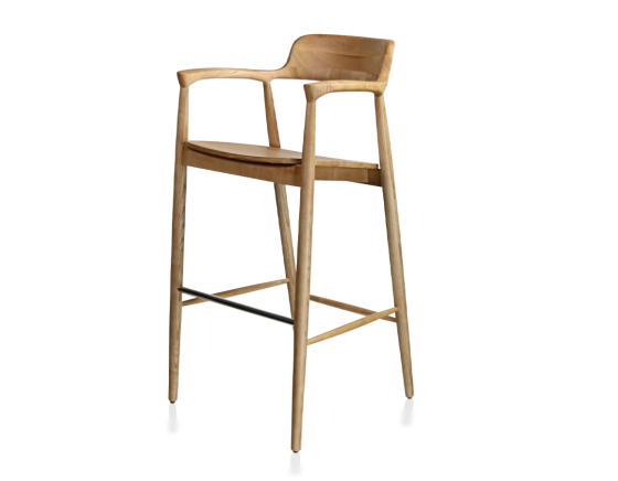 Bar stool h80 cm natural wood stain