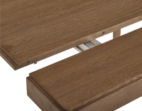 Console extensible en chêne avec 2 allonges teinte noyer 100x50 cm Console extensible en chêne avec 2 allonges teinte noyer 100x50 cm