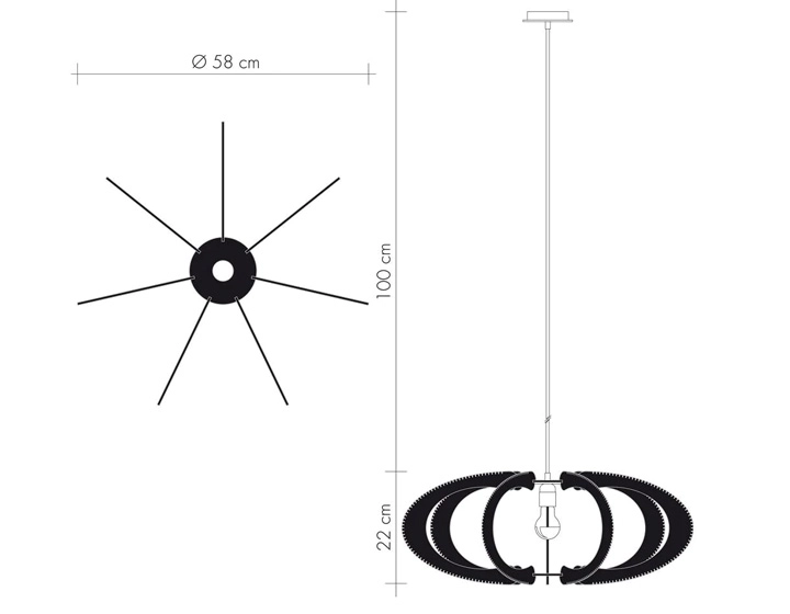 Suspension en bois et fil de coton tressage twist petit modèle Suspension en bois et fil de coton tressage twist petit modèle