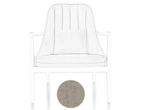 Fauteuil scandinave bois teinte merisier et tissu beige naturel Fauteuil scandinave bois teinte merisier et tissu beige naturel
