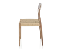 Chaise scandinave bois teinte noyer assise corde Chaise scandinave bois teinte noyer assise corde