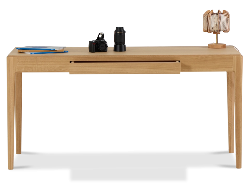 Bureau design en chêne teinte naturelle L150 cm Bureau design en chêne teinte naturelle L150 cm