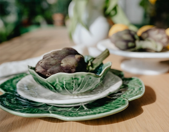 15cm green earthenware bowl set of 2