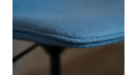 Office chair with 5 branches assise tissu en laine bouillie bleue