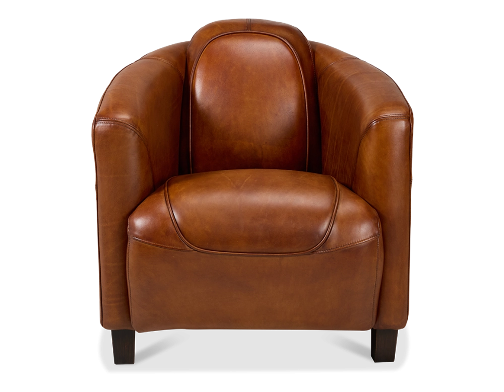 Fauteuil club cuir marron clair Fauteuil club cuir marron clair
