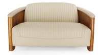 2 seater wooden and leather club sofa beige 2 seater wooden and leather club sofa beige