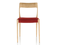 Chaise scandinave bois teinte naturelle assise tissu bordeaux Chaise scandinave bois teinte naturelle assise tissu bordeaux