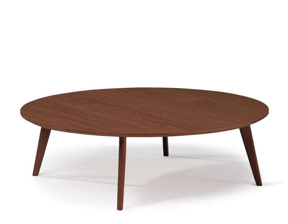 Table basse ronde en chêne plateau bois F1 teinte marron foncé 120x120x30 cm Table basse ronde en chêne plateau bois F1 teinte marron foncé 120x120x30 cm